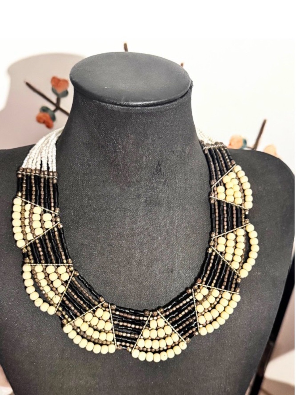 Vintage Beaded Egyptian Revival Collar